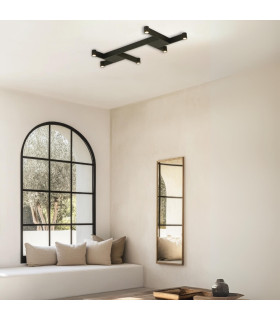 Zambelis Integrated Led Semi Flush Ceiling Light Sandy Black LED 3000K Dimmable-2