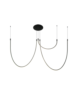 Zambelis 160cm Pendant Ceiling Light Black Matt LED 3000K Dimmable-1