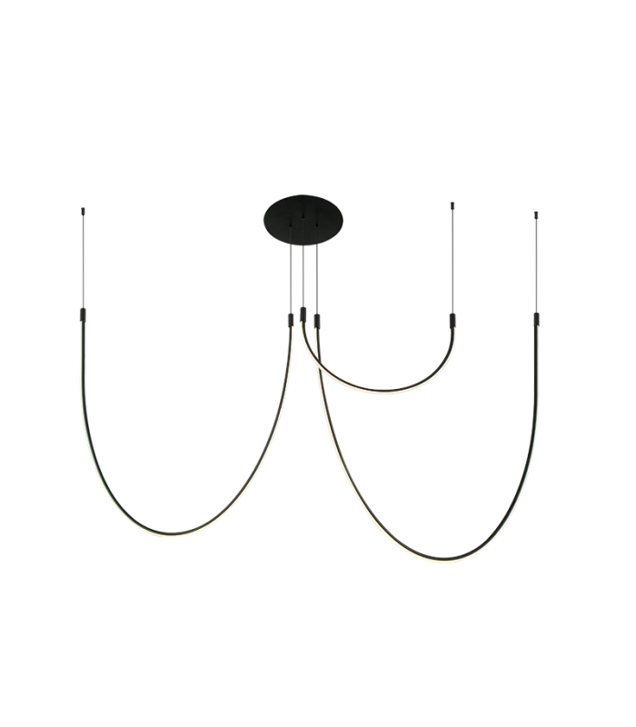 Zambelis 160cm Pendant Ceiling Light Black Matt LED 3000K Dimmable-1