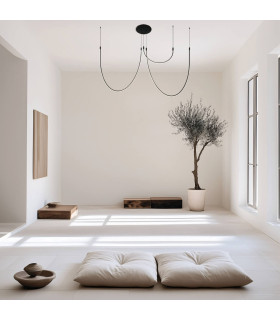 Zambelis 160cm Pendant Ceiling Light Black Matt LED 3000K Dimmable-2