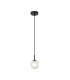 Lyven Globe Pendant Ceiling Light Black Matt -Clear Frost White Glass 1xG9 LED-1
