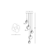 Sylion Cluster Pendant Ceiling Light Black Matt -Clear Frost White & Smoked Glass 5xG9 LED-5