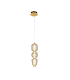 Eluna Slim Pendant Ceiling Light Gold Matt-Champagne Glass LED 3000K-1
