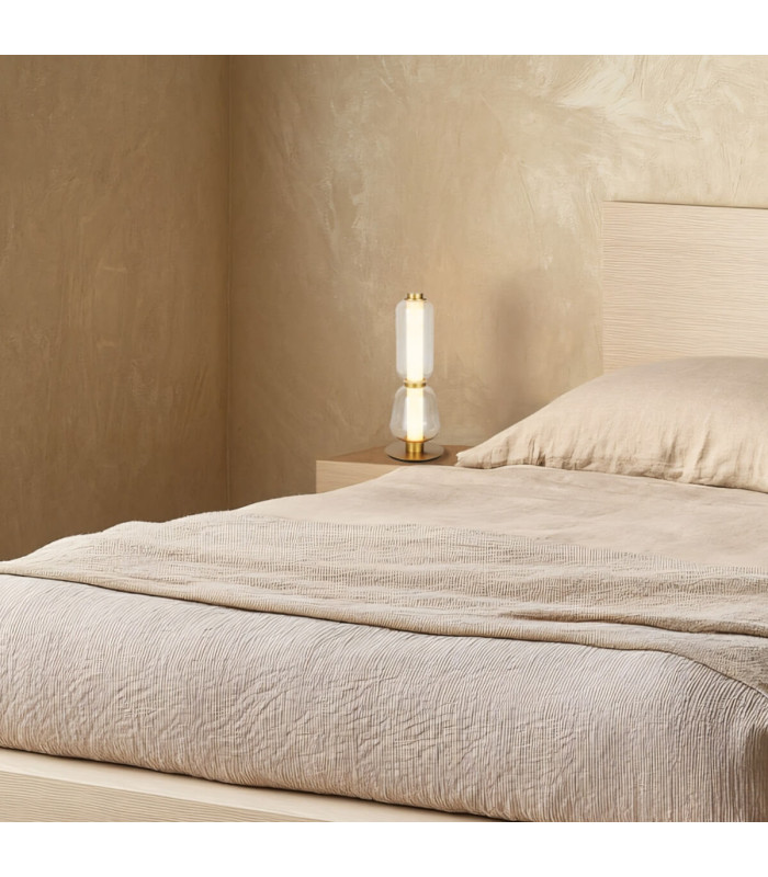 Eluna Table Lamp Gold Matt-Champagne Glass LED 3000K-2