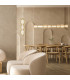 Eluna Slim Pendant Ceiling Light Gold Matt-Champagne Glass LED 3000K-2