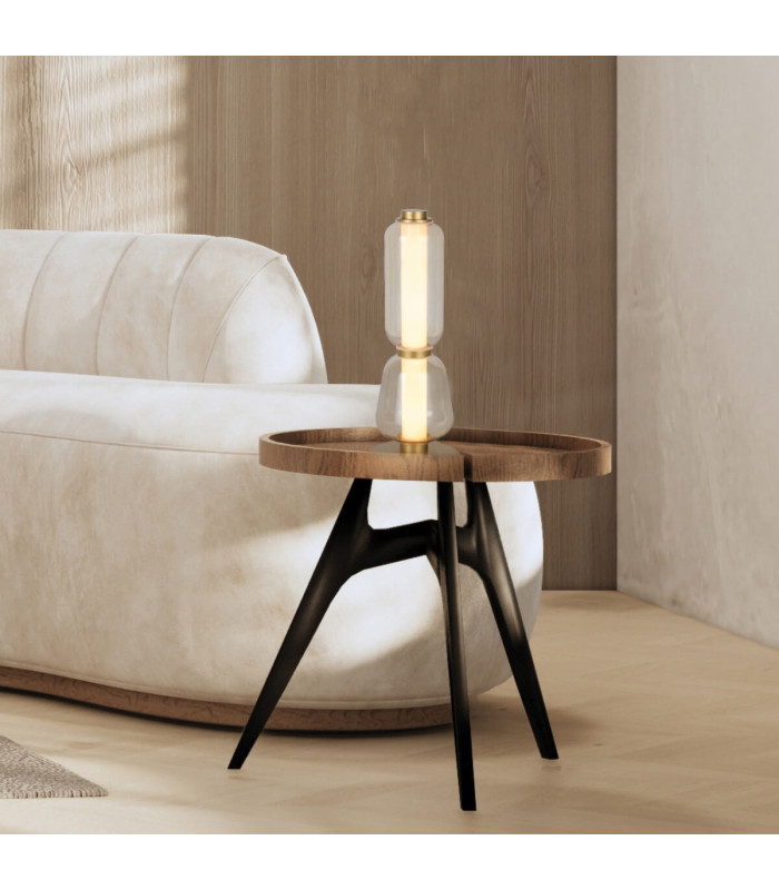 Eluna Table Lamp Gold Matt-Champagne Glass LED 3000K-3