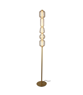 Eluna Glass Floor Lamp Gold Matt-Champagne Glass LED 3000K-1