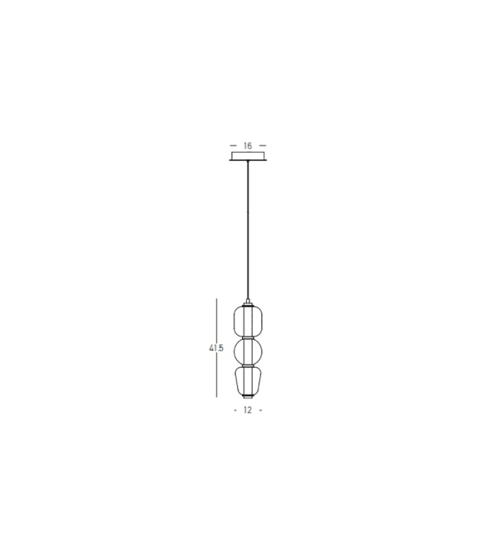 Eluna Slim Pendant Ceiling Light Gold Matt-Champagne Glass LED 3000K-3