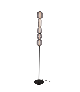 Eluna Glass Floor Lamp Black Matt-Smoked Glass LED 3000K-1