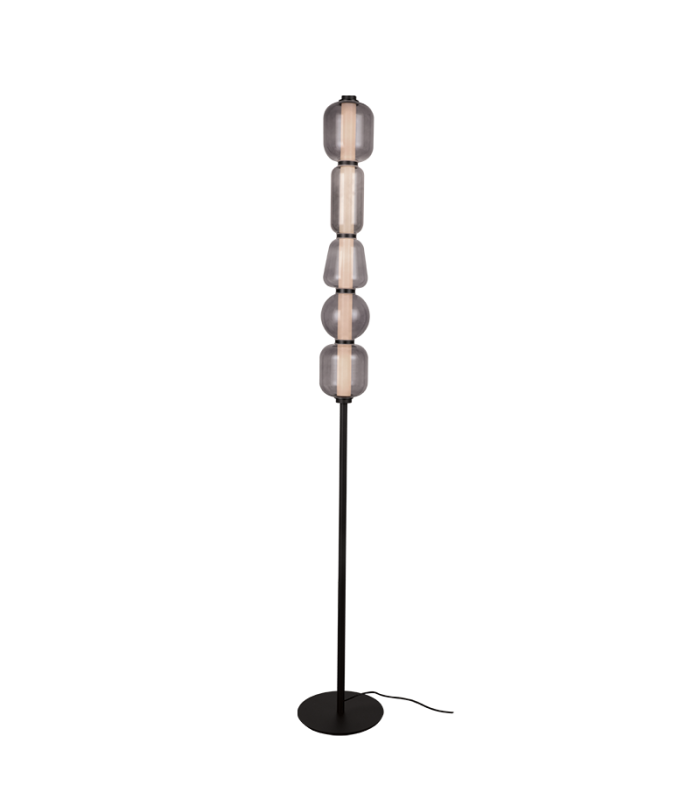 Eluna Glass Floor Lamp Black Matt-Smoked Glass LED 3000K-1