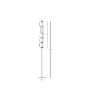 Eluna Glass Floor Lamp Black Matt-Smoked Glass LED 3000K-2