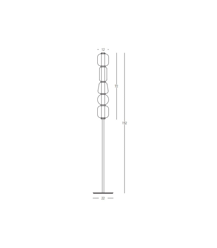 Eluna Glass Floor Lamp Gold Matt-Champagne Glass LED 3000K-4
