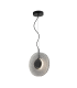 Halo 28cm Pendant Ceiling Light Black Matt -Smoked Glass LED 3000K-1
