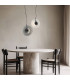 Halo 28cm Pendant Ceiling Light Black Matt -Clear Glass LED 3000K-2