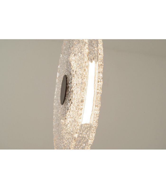Halo 28cm Pendant Ceiling Light Black Matt -Clear Glass LED 3000K-5