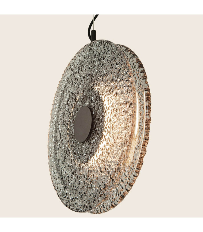 Halo 28cm Pendant Ceiling Light Black Matt -Smoked Glass LED 3000K-5