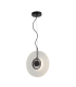 Halo 35cm Pendant Ceiling Light Black Matt -Clear Glass LED 3000K-1