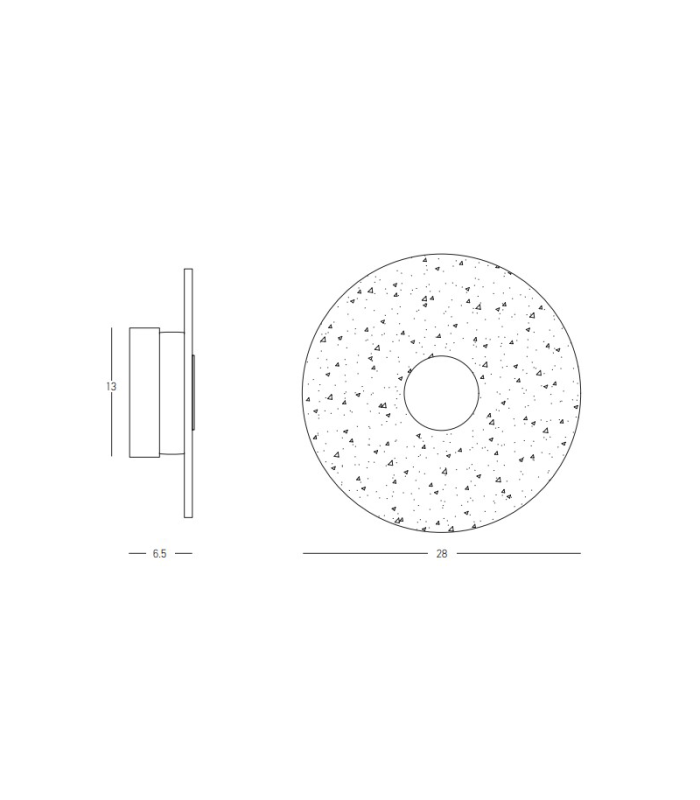 Halo 28cm Flush Wall Lamp Black Matt -Clear Glass LED 3000K-4