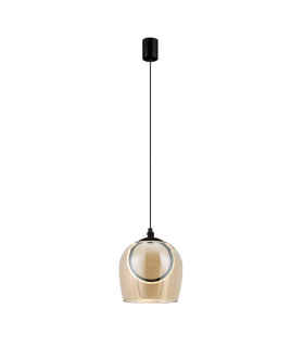 Eclipsea Dome Pendant Ceiling Light Gold Matt-Champagne Glass LED 3000K-1