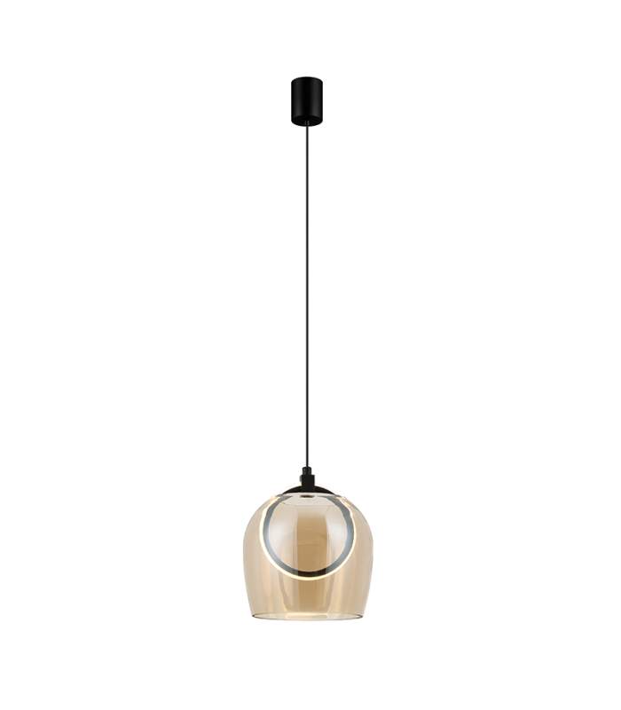 Eclipsea Dome Pendant Ceiling Light Gold Matt-Champagne Glass LED 3000K-1