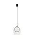Eclipsea Dome Pendant Ceiling Light Black Matt -Clear Glass LED 3000K-1