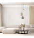 Halo Cluster Pendant Ceiling Light Black Matt -Smoked-Clear Glass LED 3000K-3