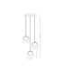 Halo Cluster Pendant Ceiling Light Black Matt -Smoked-Clear Glass LED 3000K-4