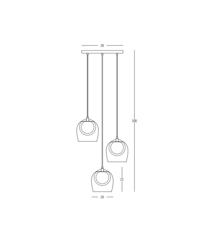 Halo Cluster Pendant Ceiling Light Black Matt -Smoked-Clear Glass LED 3000K-4