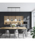 Halo Bar Pendant Ceiling Light Black Matt -Smoked-Champagne-Clear Glass LED 3000K-3