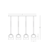 Halo Bar Pendant Ceiling Light Black Matt -Smoked-Champagne-Clear Glass LED 3000K-4
