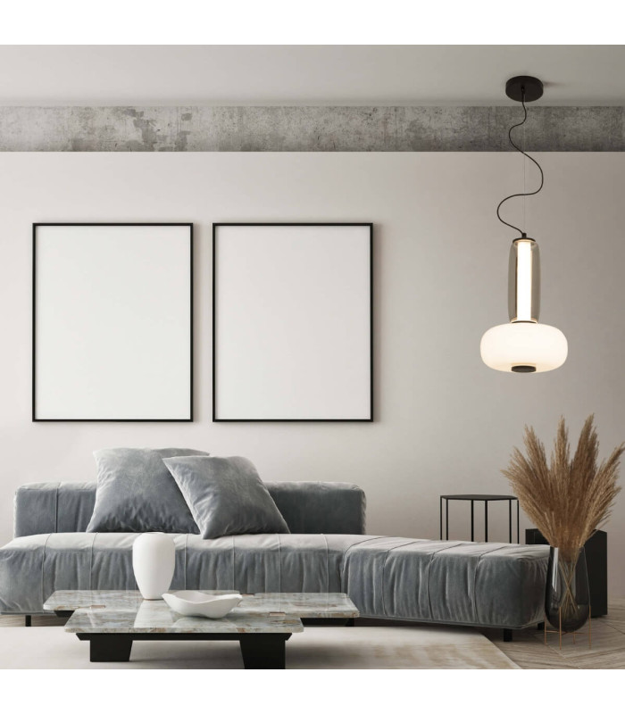 Calya Globe Pendant Ceiling Light Black Matt LED 3000K-3