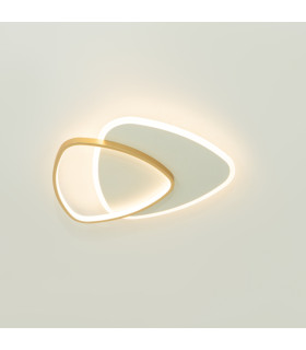 Nireon Integrated Led Semi Flush Ceiling Light Gold Matt-White Ματτ LED 3000K Dimmable-1