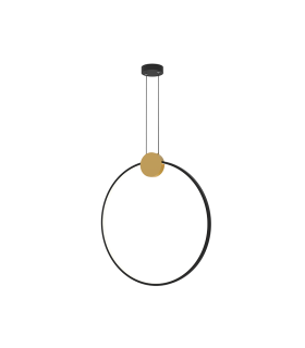 Viora 60cm Pendant Ceiling Light Gold Matt-Black Matt Ring LED 3000K Dimmable-1