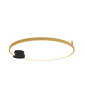 Viora 64cm Integrated Led Semi Flush Ceiling Light Black Matt-Gold Matt Ring LED 3000K Dimmable-1