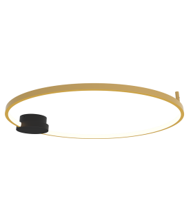 Viora 84cm Integrated Led Semi Flush Ceiling Light Black Matt-Gold Matt Ring LED 3000K Dimmable-1