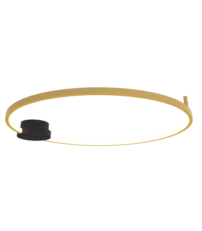 Viora 84cm Integrated Led Semi Flush Ceiling Light Black Matt-Gold Matt Ring LED 3000K Dimmable-1