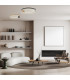 Viora 64cm Integrated Led Semi Flush Ceiling Light Black Matt-Gold Matt Ring LED 3000K Dimmable-3