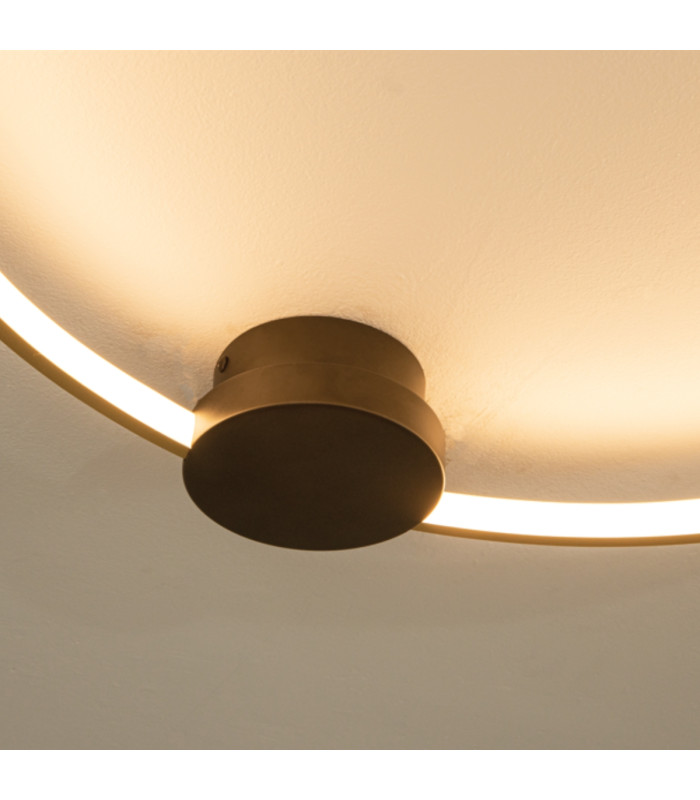 Viora 64cm Integrated Led Semi Flush Ceiling Light Black Matt-Gold Matt Ring LED 3000K Dimmable-4
