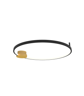 Viora 64cm Integrated Led Semi Flush Ceiling Light Gold Matt-Black Matt Ring LED 3000K Dimmable-1