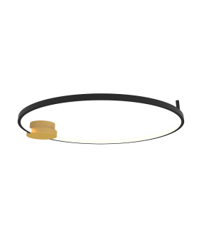 Viora 84cm Integrated Led Semi Flush Ceiling Light Gold Matt-Black Matt Ring LED 3000K Dimmable-1