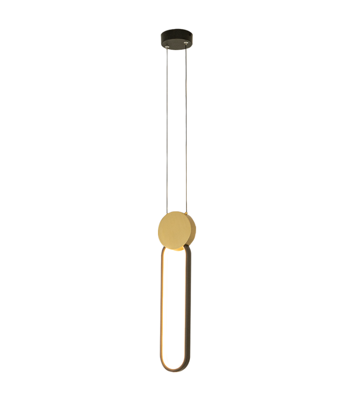 Viora 12.3cm Pendant Ceiling Light Gold Matt-Black Matt Ring LED 3000K Dimmable-1