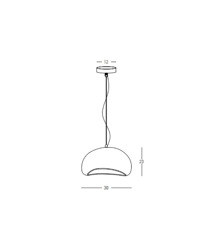 Elara 30cm Dome Pendant Ceiling Light Natural 1ΧΕ27-5