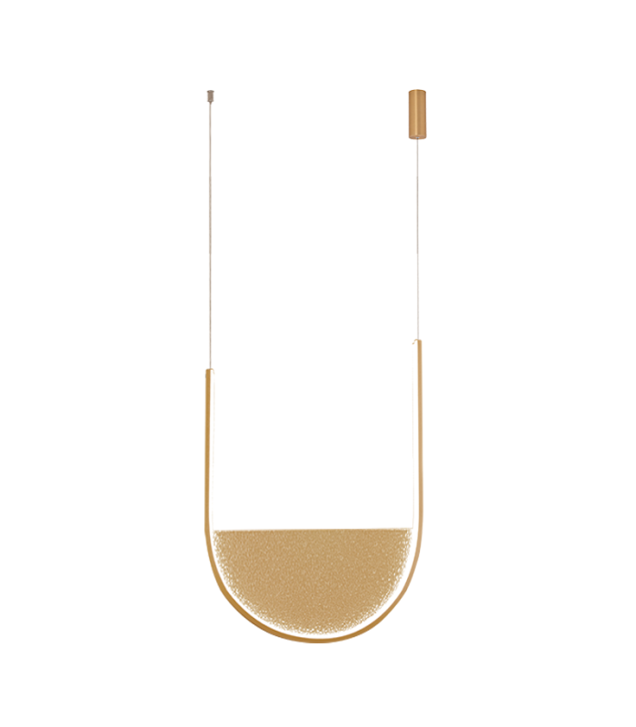 Evoria 40cm Pendant Ceiling Light Gold Matt-Champagne Glass LED 3000-4000K Dimmable-1