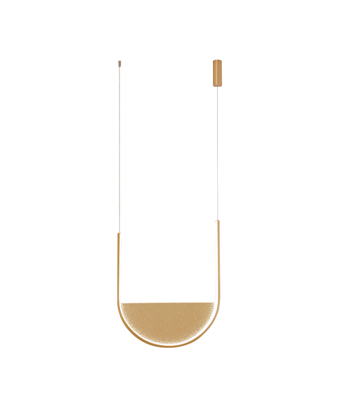 Evoria 32cm Pendant Ceiling Light Gold Matt-Champagne Glass LED 3000-4000K Dimmable-1