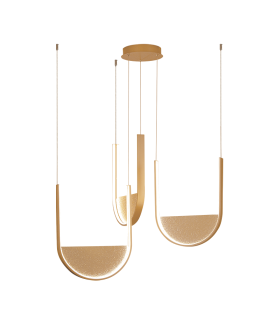 Evoria 66cm Pendant Ceiling Light Gold Matt-Champagne Glass LED 3000-4000K Dimmable-1