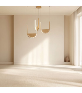 Evoria 66cm Pendant Ceiling Light Gold Matt-Champagne Glass LED 3000-4000K Dimmable-2