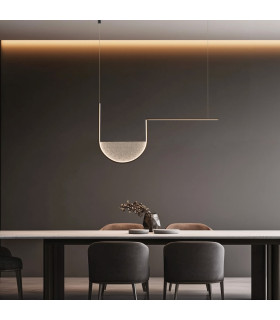 Evoria 101cm Pendant Ceiling Light Black Matt-Light Grey Glass LED 3000-4000K Dimmable-2