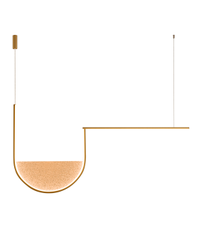 Evoria 101cm Pendant Ceiling Light Gold Matt-Champagne Glass LED 3000-4000K Dimmable-1