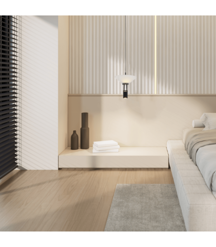 Ariston Slim Pendant Ceiling Light Black Matt LED 3000K Dimmable-3