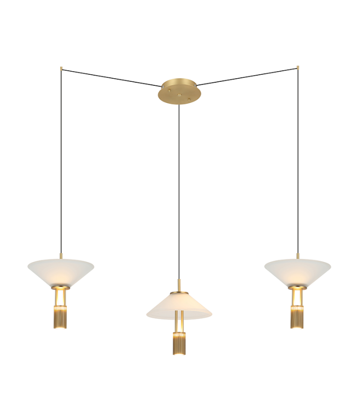 Ariston Cluster Pendant Ceiling Light Gold Matt LED 3000K Dimmable-1